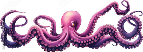  A vector  of pink octopus tentacles Underwater mon