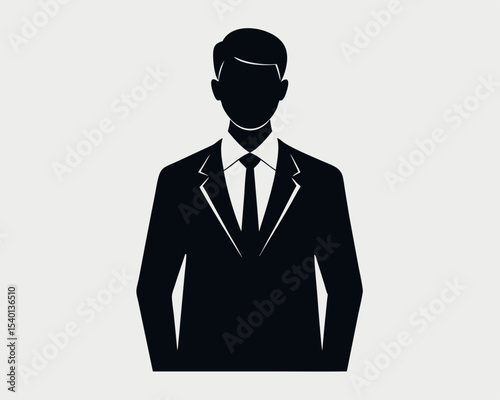 Black silhouette of a businessman in suit