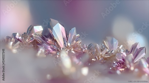 Sparkling amethyst crystal cluster glimmering in soft light