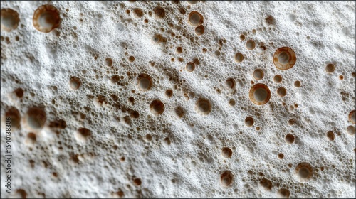 Coffee foam creating interesting circular patterns on beverage surface