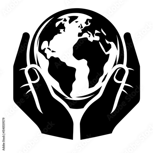 Hands Holding Earth Silhouette Representing Global Education Responsibility