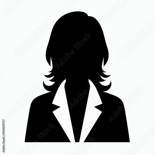Female Teacher Silhouette Portrait Representing Authority and Professionalism