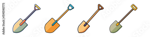 Shovel Flat Style Gardening Tool Vector Illustration