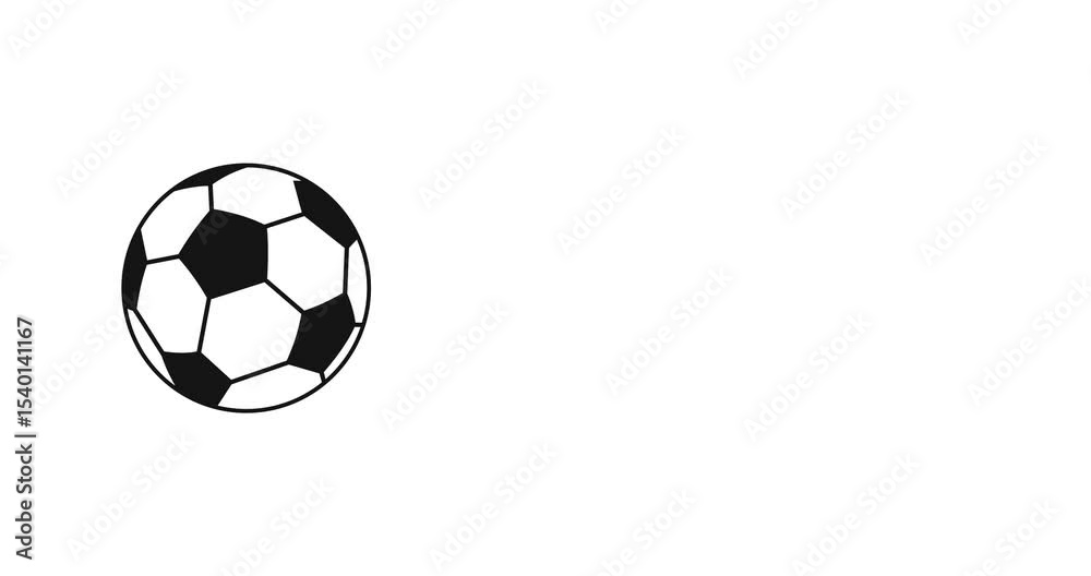 A single black and white soccer ball isolated on a blank white background. loop animated. A single black and white soccer ball isolated on a blank white background. loop animated.