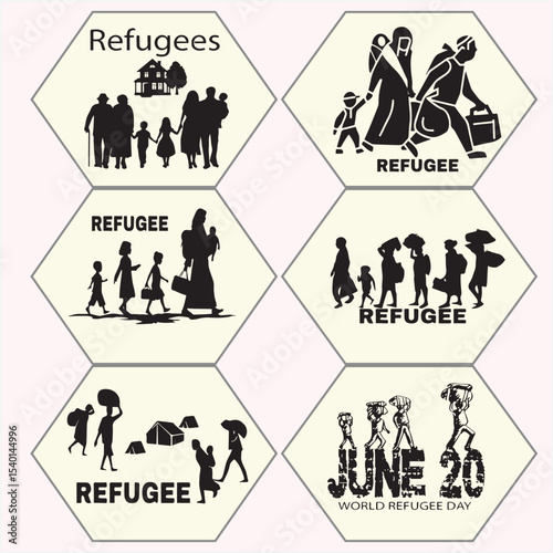 refugee vector set eleven
