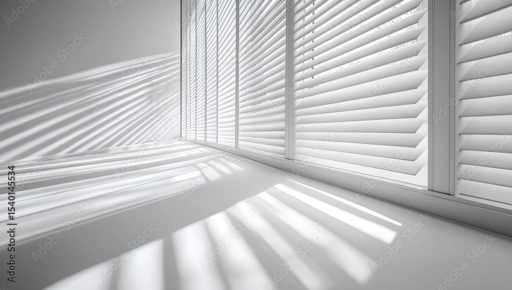 Fototapeta premium White room with blinds and shadows