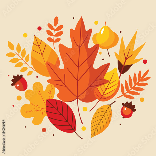 Flat Vector Illustration of Mint Leaves Icon with Dog Illustration Element