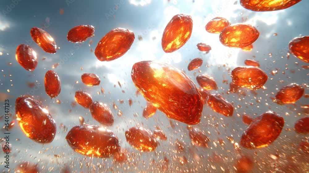 Fototapeta premium Amber Gems Falling