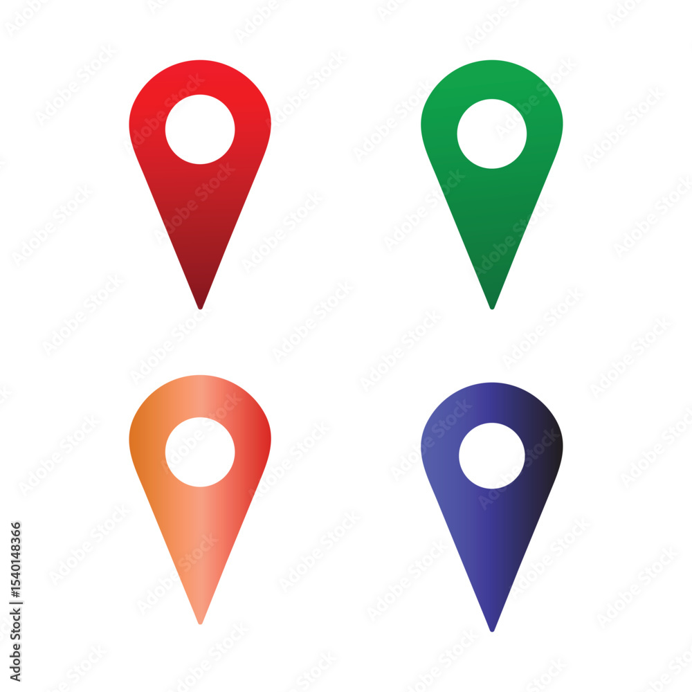 set of location icons, Location signs set