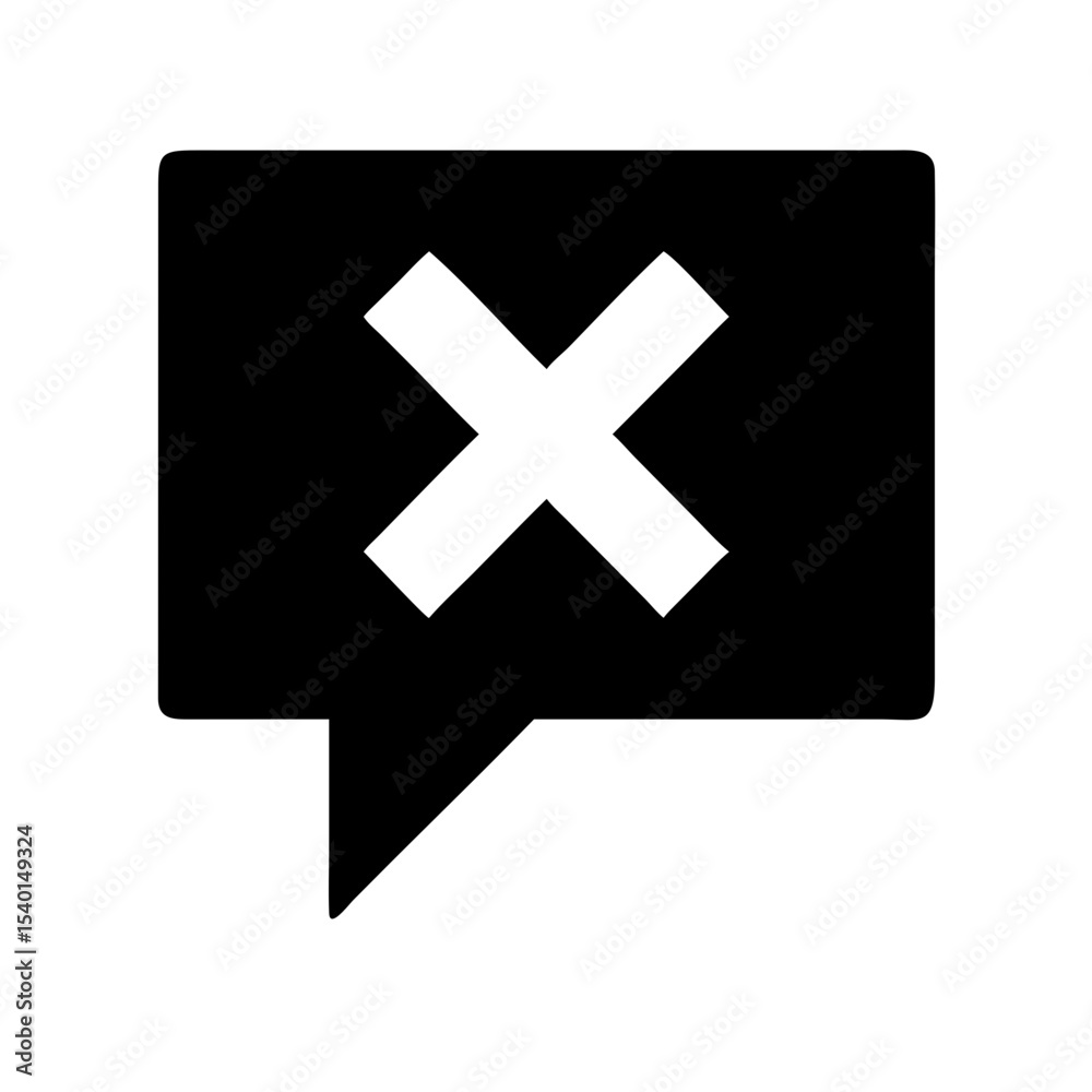 Obraz premium Chat with x icon vector illustration