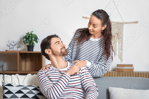 Happy wife with her husband...