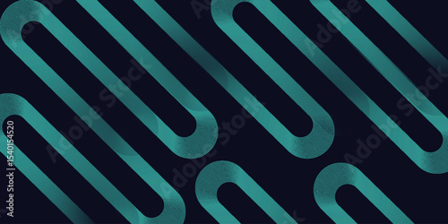 Modern dark blue abstract horizontal banner background with glowing geometric lines. Shiny green diagonal rounded lines pattern.