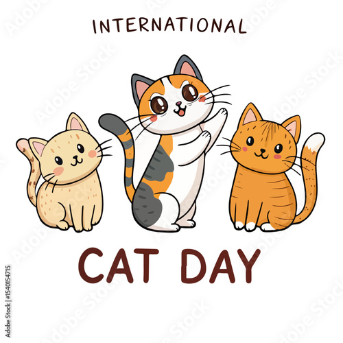  Cute Cat Vector Illustration for International Cat Day