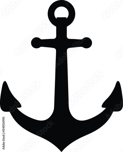 Ship anchor symbol vector, Anchor icon silhouette vector