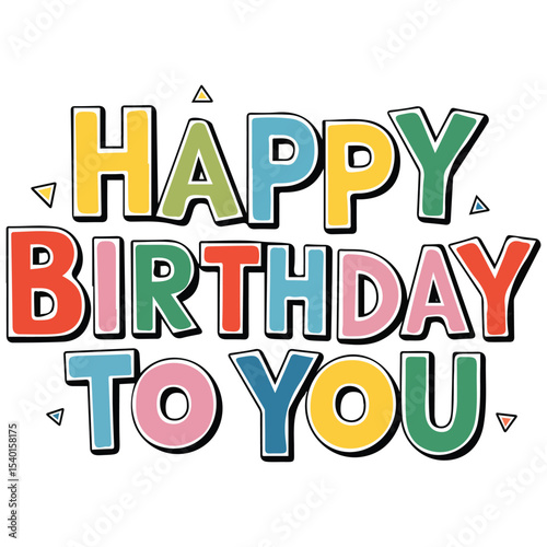 Happy birthday hand lettering vector isolated white background