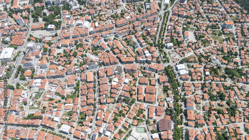 Naklejka premium Top view of the city of Isparta: Turkey