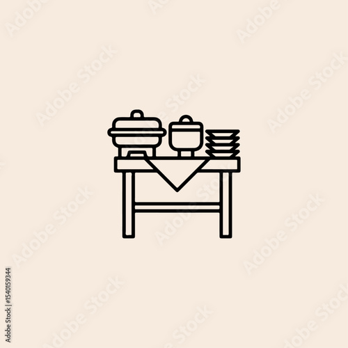 Catering service icon flat vector design.