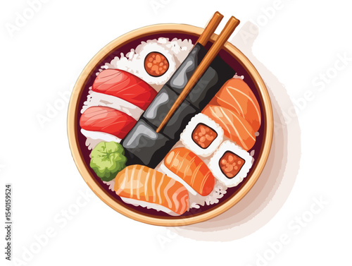 sushi and salmon vector art
