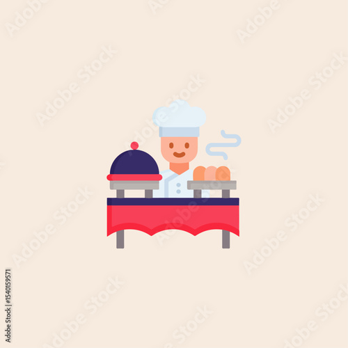 Catering service icon flat vector design.
