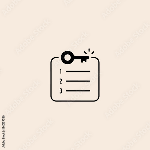 Checklist with keywords icon flat vector design.