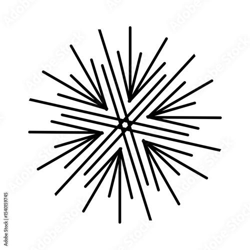 Abstract Geometric Radial Burst on white