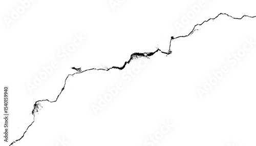 One big crack isolated transparent background png macro