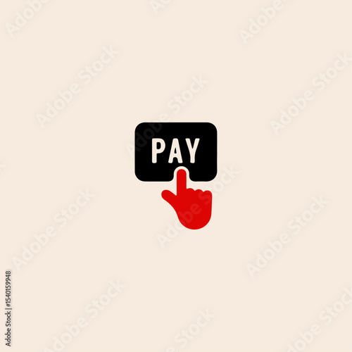 Pay button icon flat vector design. 