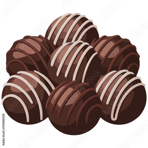 Truffle chocolate bonbon snack vector isolated white background