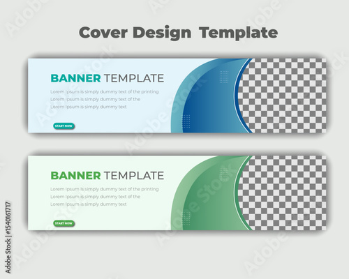 Set abstract horizontal gradient background web banner design template