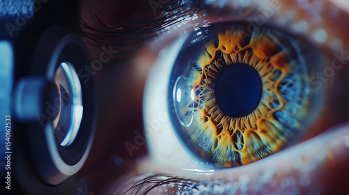 Healthy Checkup, Close-up of a patients eye being examined