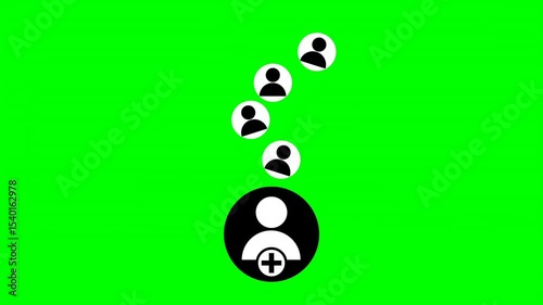 Animation Social media followers on green screen.