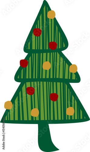 Christmas tree sketch style illustration