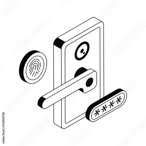 Check out this isometric icon showing smart lock