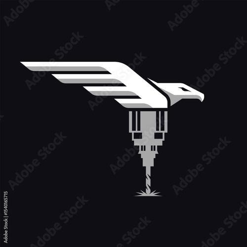 CNC milling abstract logo modern style