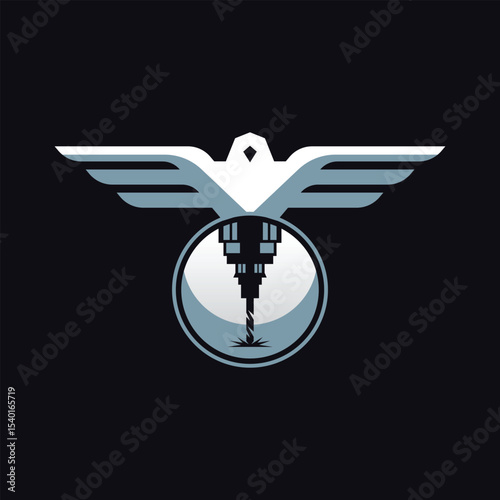 CNC milling abstract logo modern style