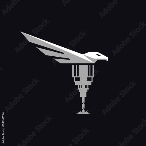 CNC milling abstract logo modern style