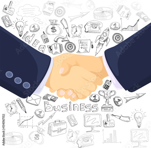 Hand shake business people