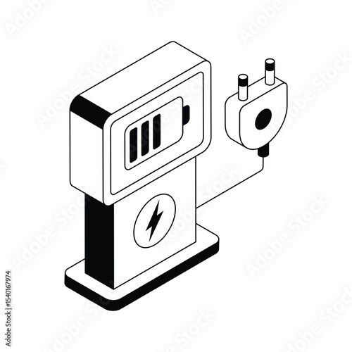A well designed isometric icon of charging terminal