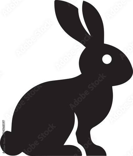 Silhouette of a Rabbit Elegant, Simple, and Symbolic Hare Illustration