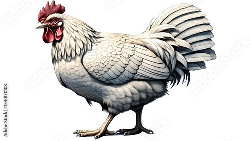 Hen isolated on white