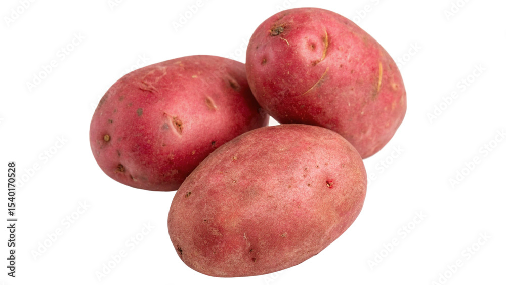 Red Potatoes Cluster of Reddish Skinned Tubers with Natural Eyes and Blemishes Isolated on Transparent Background Red Potatoes Cluster of Reddish Skinned Tubers with Natural Eyes and Blemishes Isolated on Transparent Background