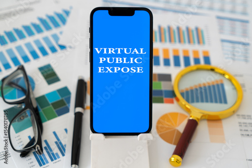 Virtual Public Expose Photo concept, an event where a publicly listed company provides information about the company virtually 
