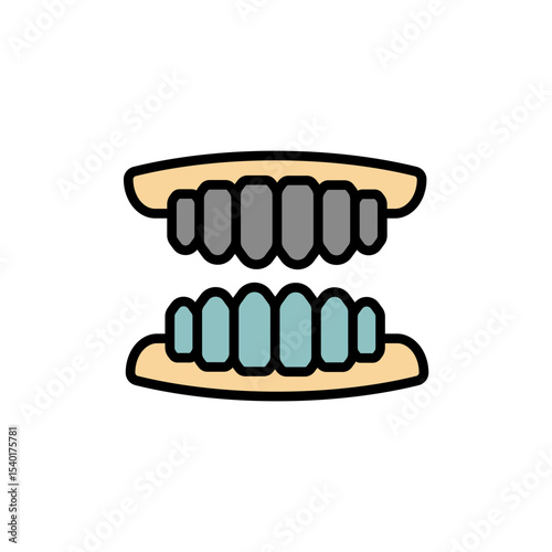 dentures icon collection .design style with background