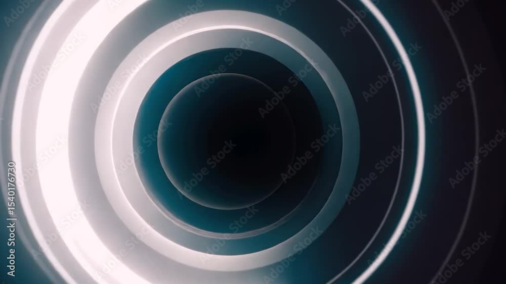 Swirling blue and white abstract circles create a vibrant digital art pattern with a sense of movement and energy in this textured, light-filled space.