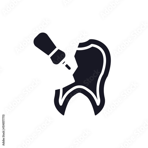 tooth canal cleaning icon collection .design style with background