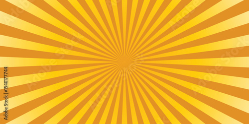 A vibrant burst of sunlight abstract background with radial orange and yellow rays for design and decoration