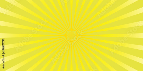 A vibrant yellow radial burst sunlight design creating a dynamic and energetic visual effect for various creative projects, providing a bursting effect.