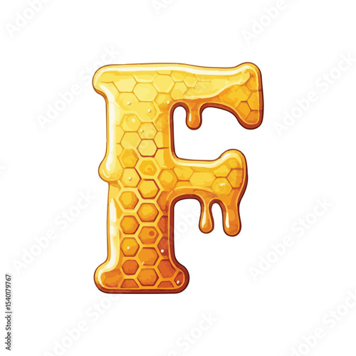 Honey bee Letter F SVG, Honeycomb alphabet, beekeeping letter, Letter F svg