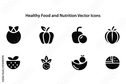Food and healthy icon set