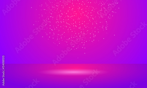 vibrant stage for a product launch or abstract art. Pink & purple hues with shimmering particles, perfect for a dynamic visual display.